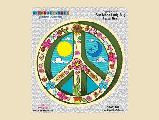 Sun Moon Lady Bug by Starshine Arts, Sticker