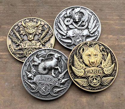 Elemental Collectible Coins by Anne Stokes