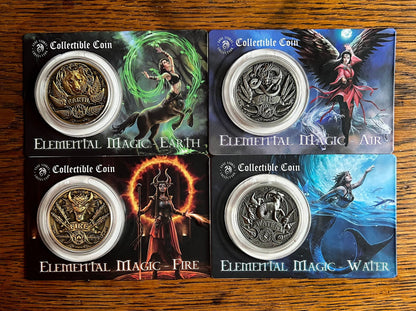 Elemental Collectible Coins by Anne Stokes