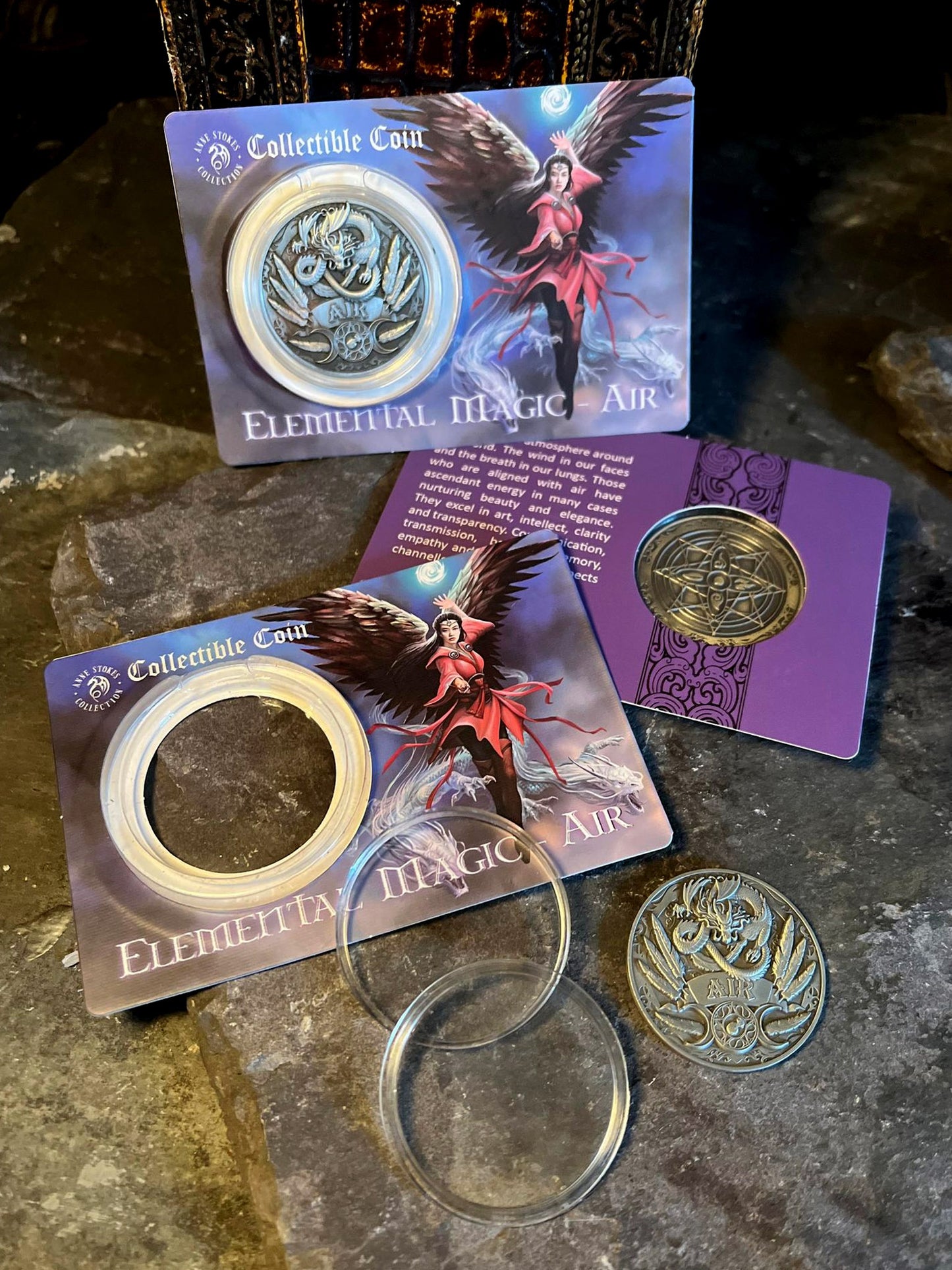 Elemental Collectible Coins by Anne Stokes