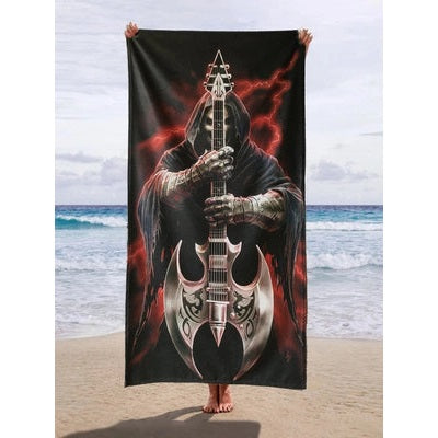 Rock God by Anne Stokes, Beach Towel