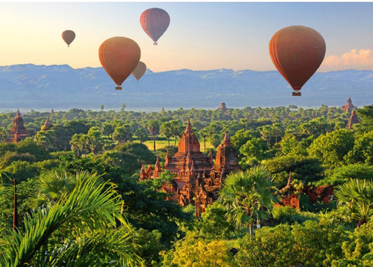 Varmluftsballoner: Mandalay - Myanmar af Schmidt, 1000 brikker puslespil