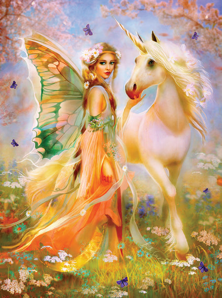 Fairy Princess and Unicorn af Bente Schlick, 1000 brikker puslespil