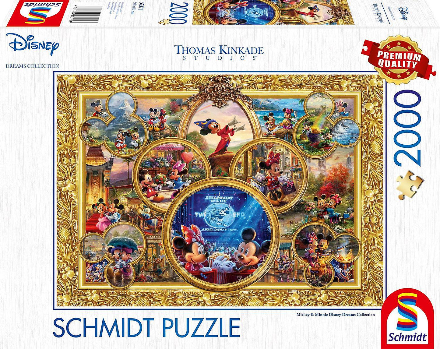 Mickey &amp; Minnie Disney Dreams Collection af Thomas Kinkade, 2000 Piece Puzzle