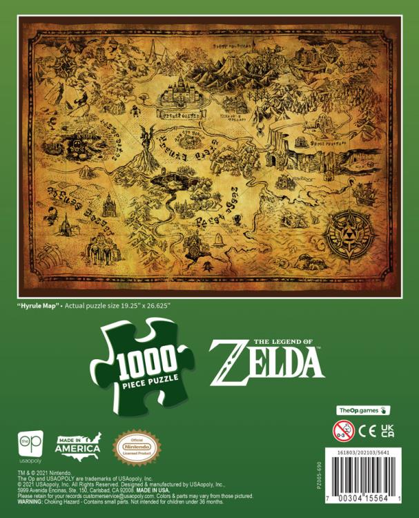 The Legend of Zelda - Hyrule-kort, 1000 brikkers puslespil