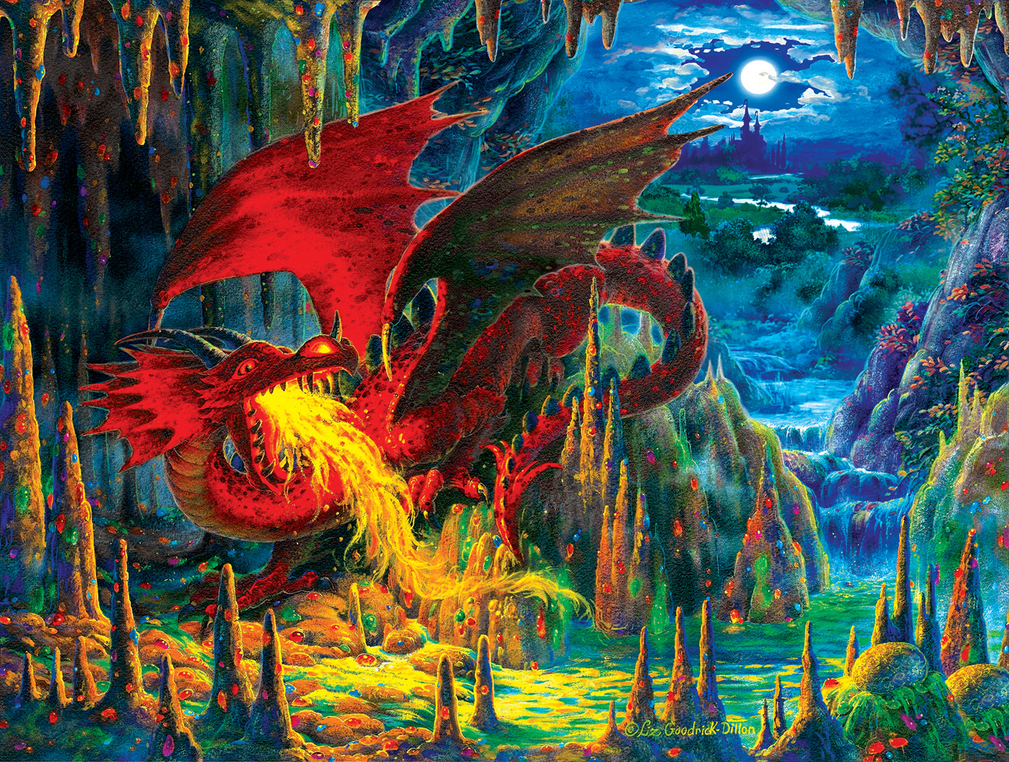 Fire Dragon of Emerald af Liz Goodrick Dillon, 500 brikker puslespil