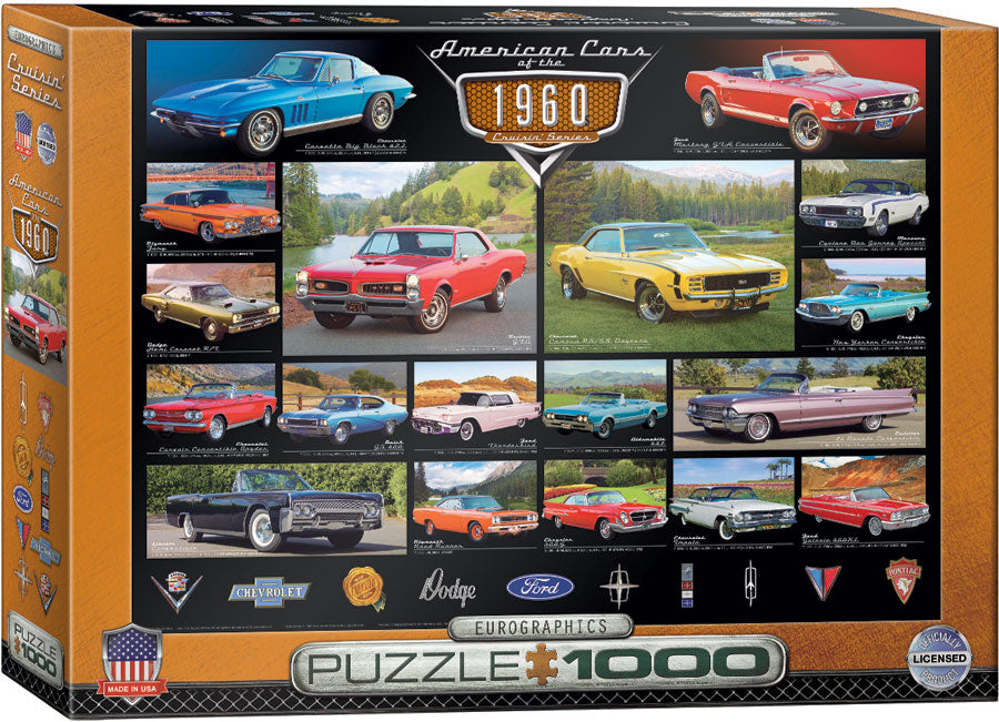 Amerikaanse auto's uit de jaren zestig van Eurographics, puzzel van 1000 stukjes