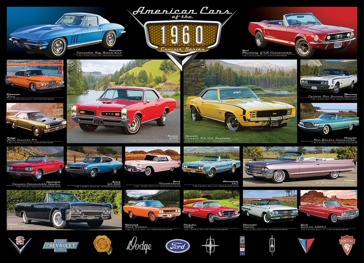 Amerikanske biler fra 1960'erne af Eurographics, 1000 brikker