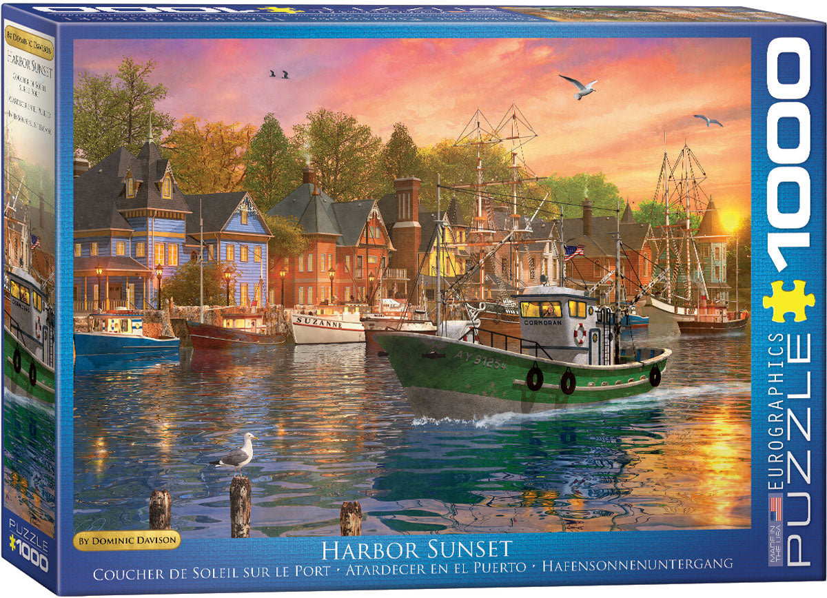 Harbor Sunset van Dominic Davison, puzzel van 1000 stukjes