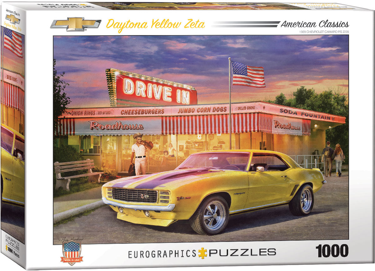 Daytona Yellow Zeta by Greg Giordano, 1000 Piece Puzzle