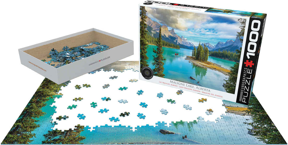 Maligne Lake, Alberta door Eurographics, puzzel van 1000 stukjes