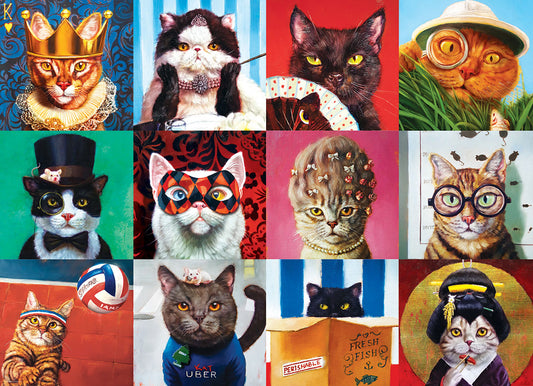Grappige katten van Lucia Heffernan, puzzel van 1000 stukjes