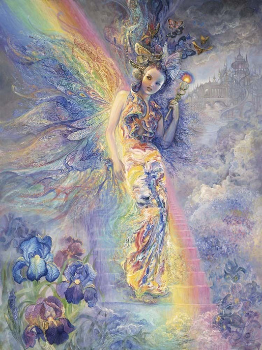 Iris Keeper of the Rainbow door Josephine Wall, gemonteerde print