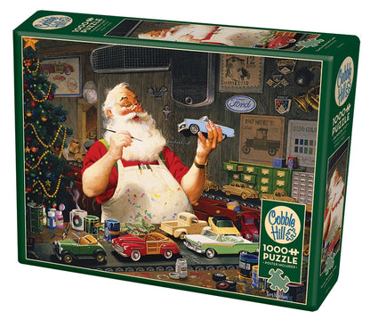 Santa Painting Cars by Tom Newsom, 1000 Piece Puzzle