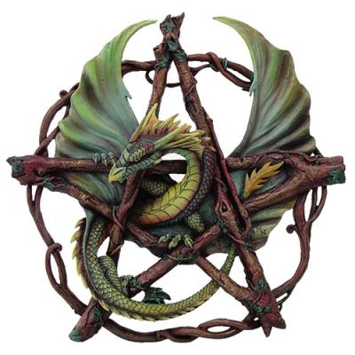 Forest Pentagram Dragon by Anne Stokes, Wall Plaque