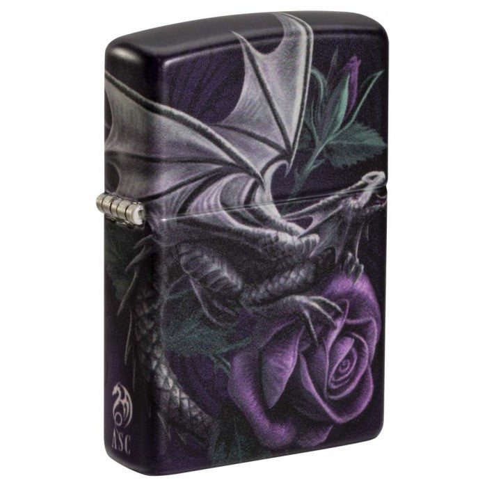Zippo Lighter: Anne Stokes Dragon med Rose