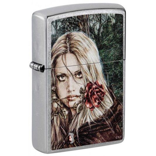 Zippo Lighter: Girl with Rose by Victoria Francés