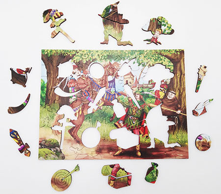Robin Hood van Bambytoys, houten puzzel van 60 stukjes