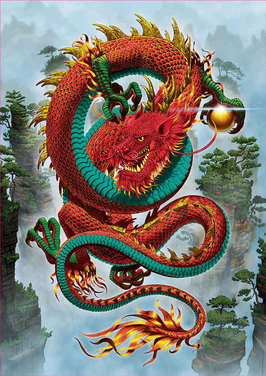 Good Fortune Dragon van Vincent Hie, puzzel van 500 stukjes