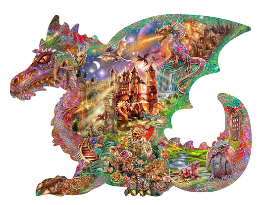 Dragon's Castle af Steve Sundram, 1000 stykke formet puslespil