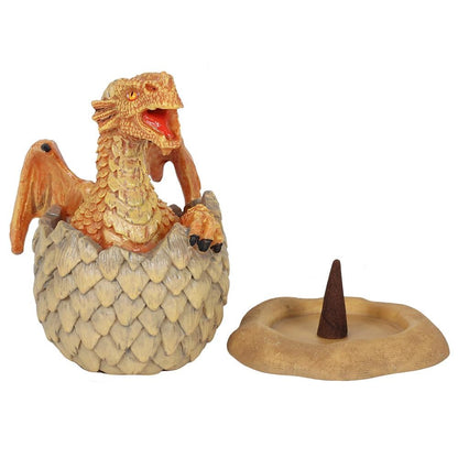 Yellow Hatching Dragon by Anne Stokes, Cone Incense Burner