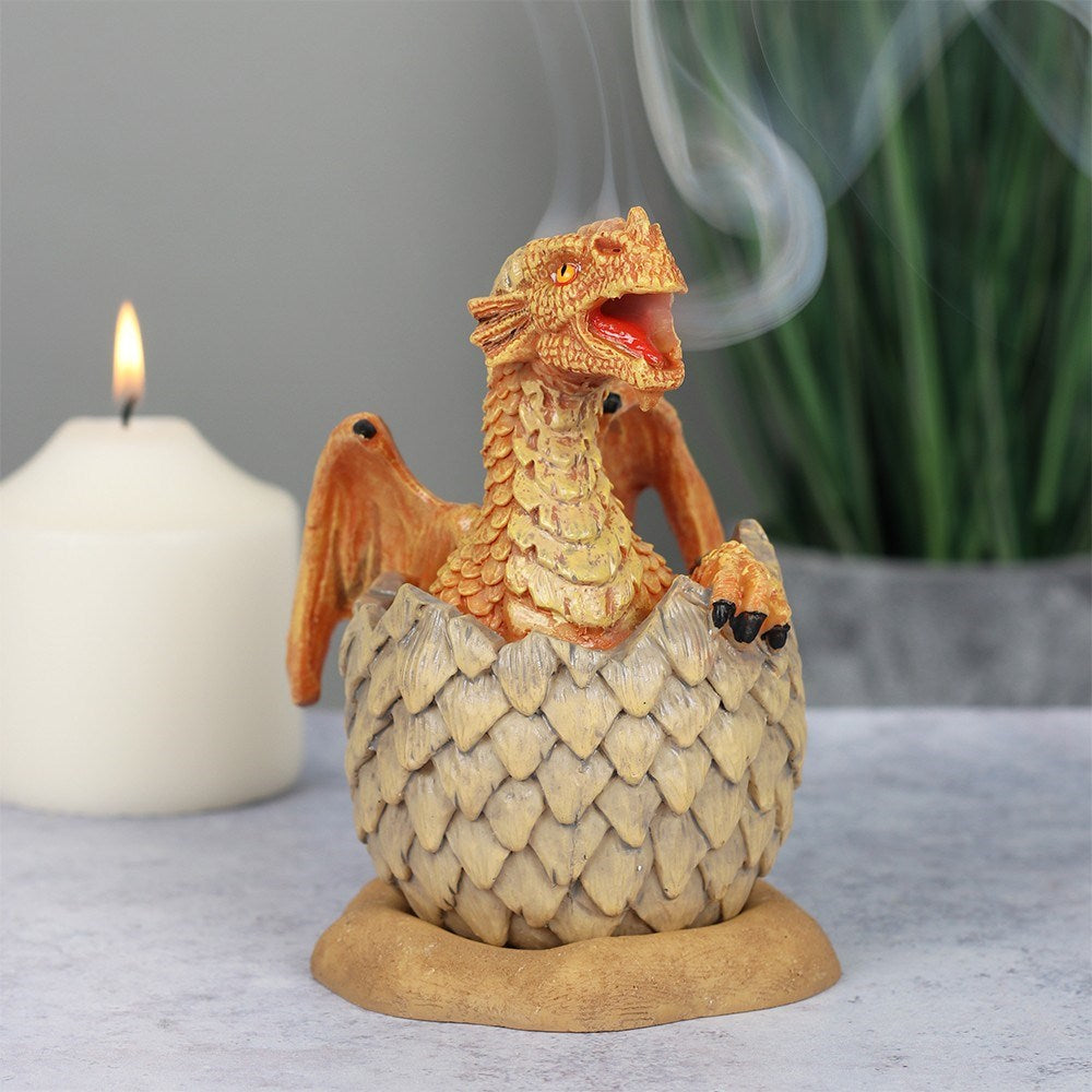 Yellow Hatching Dragon by Anne Stokes, Cone Incense Burner