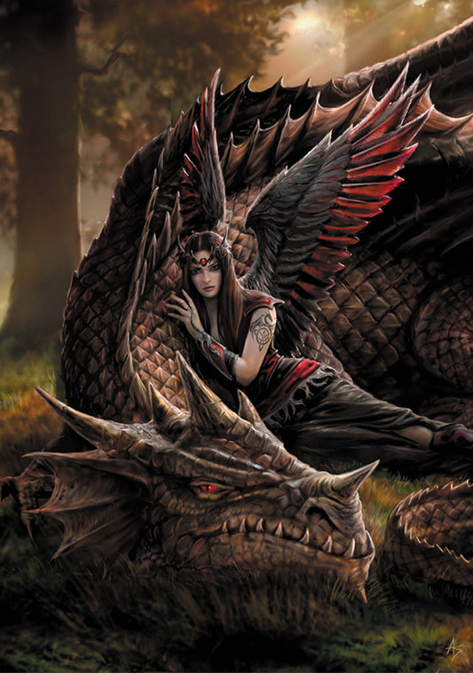 Winged Companions by Anne Stokes, Greeting Card