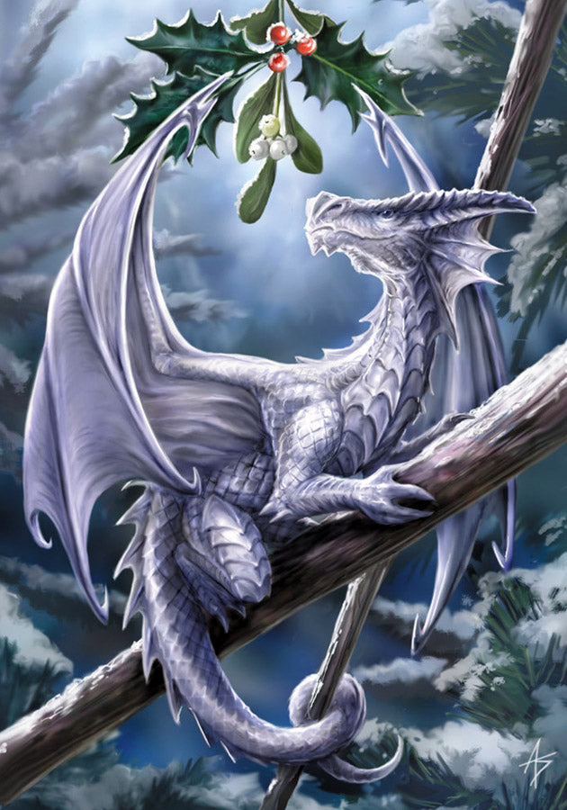 Snow Dragon by Anne Stokes, Greeting Card