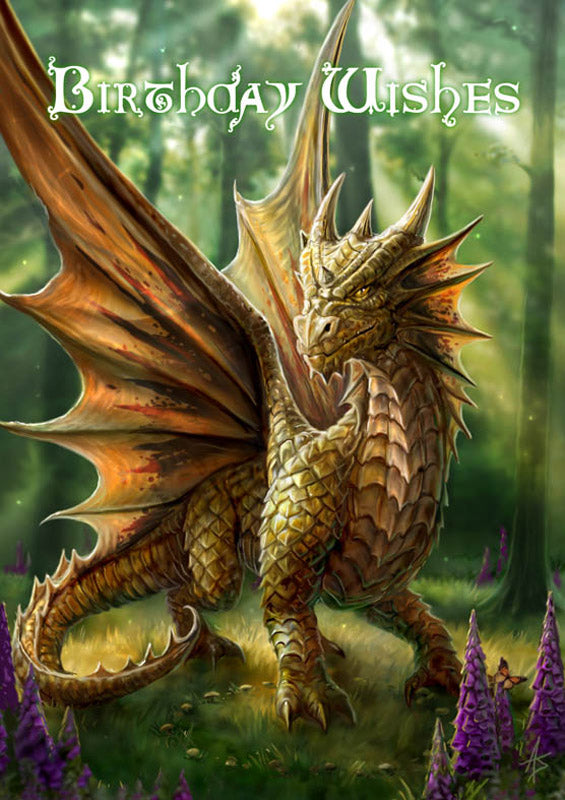 Friendly Dragon by Anne Stokes, Greeting Card