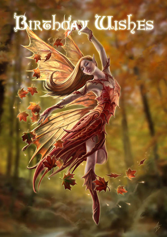 Autumn Fairy by Anne Stokes, Greeting Card