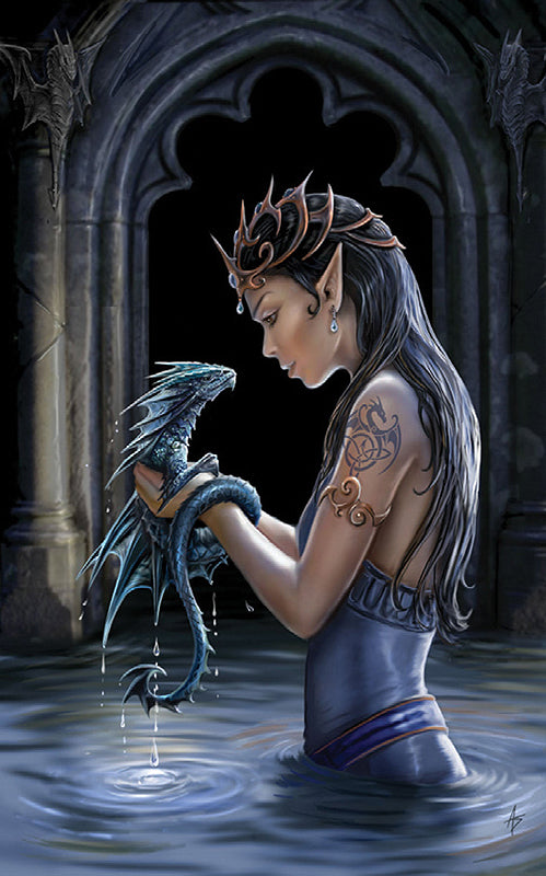 Water Dragon by Anne Stokes Greeting Card