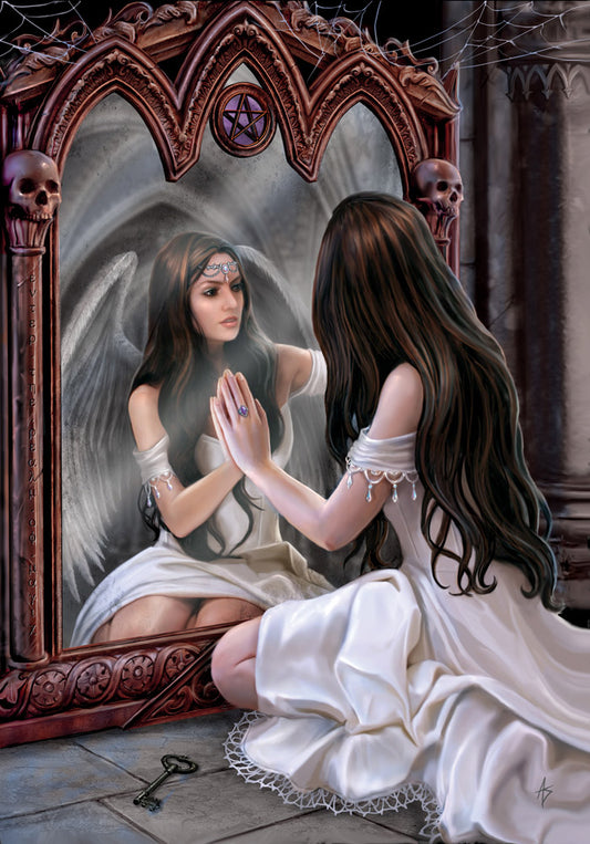 Magical Mirror by Anne Stokes, Greeting Card