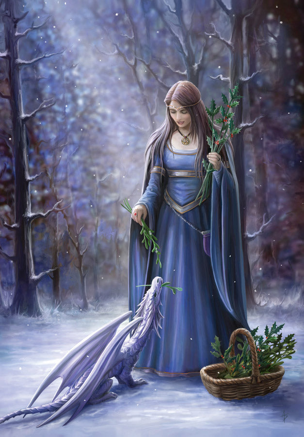Solstice Gathering by Anne Stokes, Greeting Card