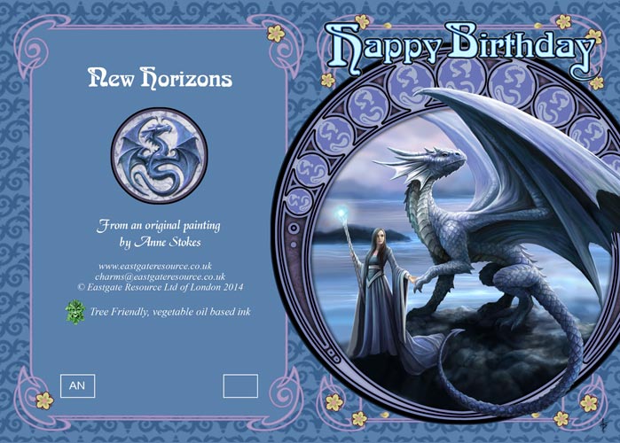 New Horizons by Anne Stokes, Greeting Card