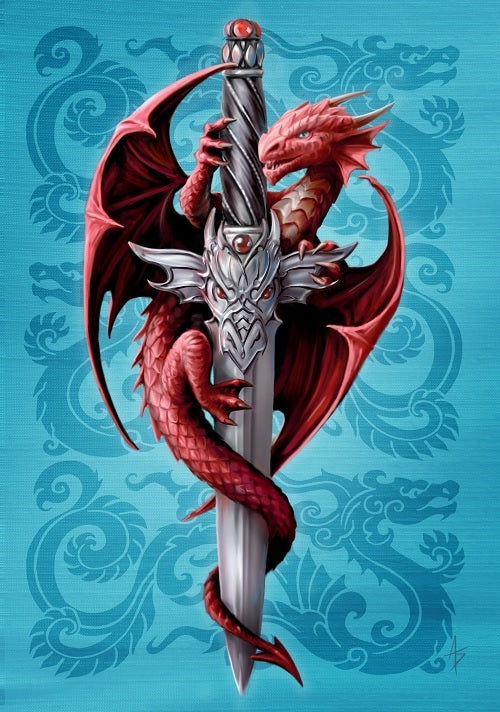 Dragon &amp; Dagger af Anne Stokes, lykønskningskort