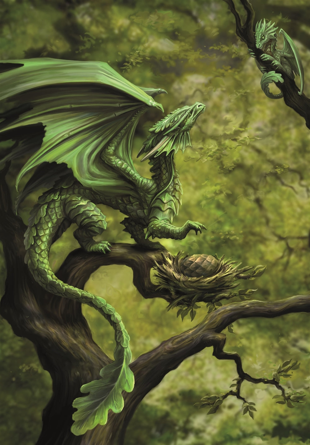 Forest Dragon door Anne Stokes, wenskaart