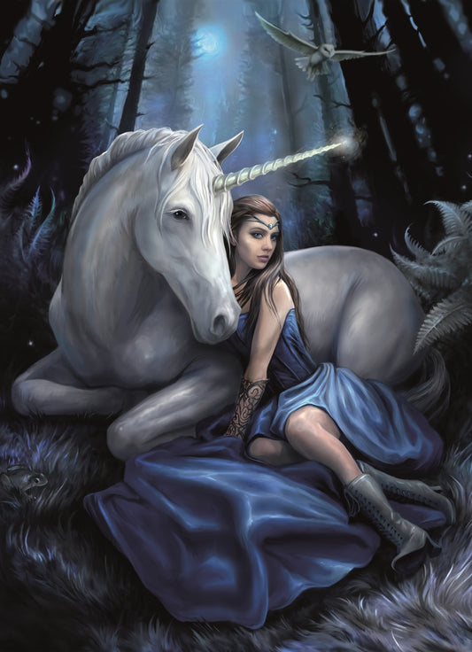 Blue Moon by Anne Stokes, Greeting Card