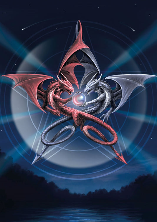 Pentagram Draken door Anne Stokes, wenskaart