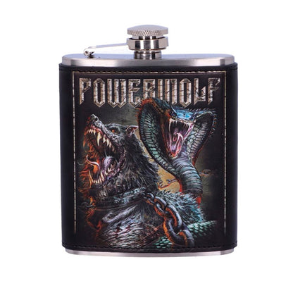 Powerwolf Kiss of the Cobra King Embossed Hip Flask