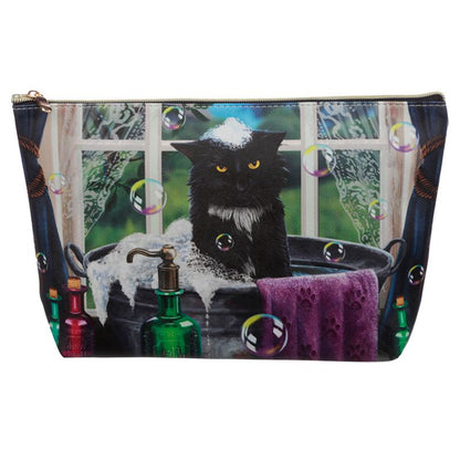 Lisa Parker Bath Time Cat Large PVC Makeup/Wash Bag