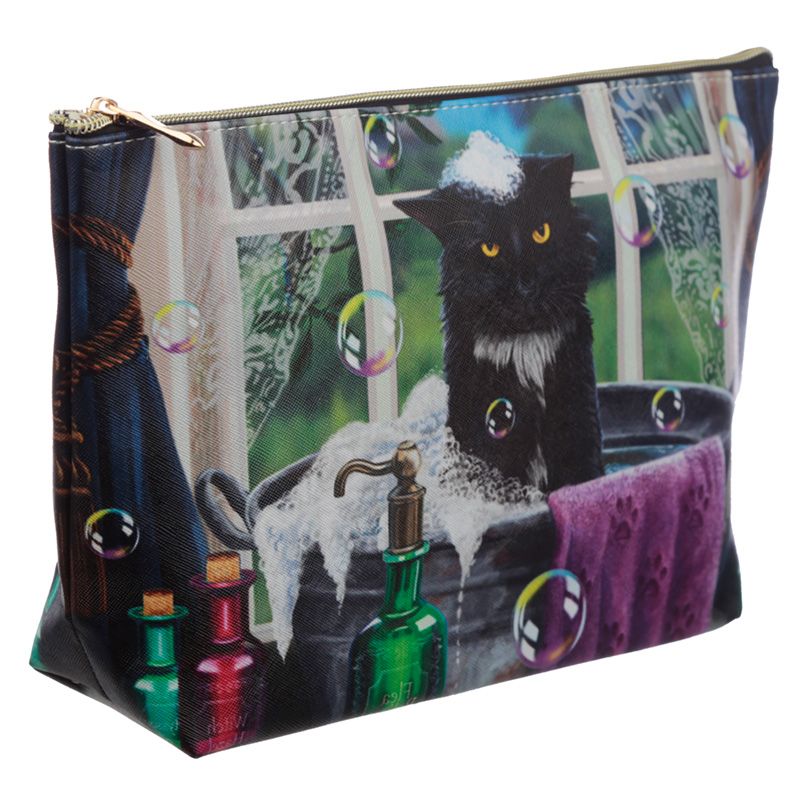 Lisa Parker Bath Time Cat Large PVC Makeup/Wash Bag