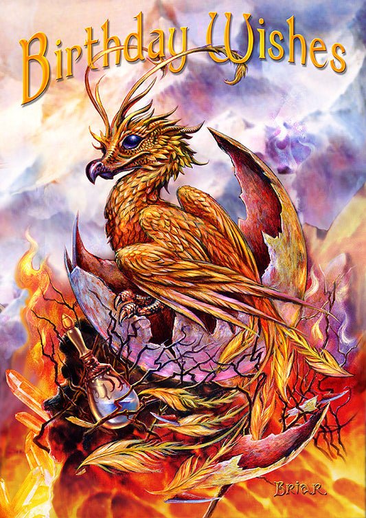 Birthday Phoenix by Briar, Greeting Card