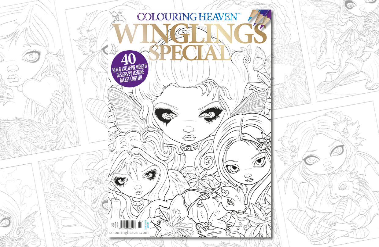 Coloring Heaven Winglings speciale uitgave 91 met Jasmine Becket-Griffith