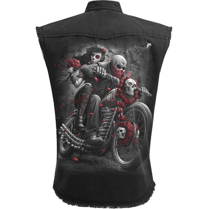 DOTD BIKERS - Sleeveless Stone Washed Worker Black