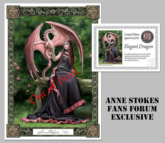 Limited Edition signed prints of Elegant Dragon by Anne Stokes