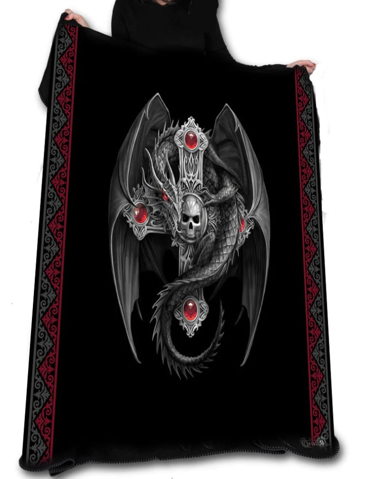 Gothic Dragon af Anne Stokes, Fleece-tæppe