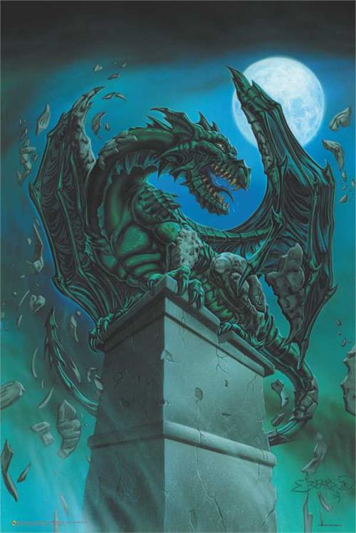 Awakening Gargoyle Dragon af: Ed ​​Beard, Poster