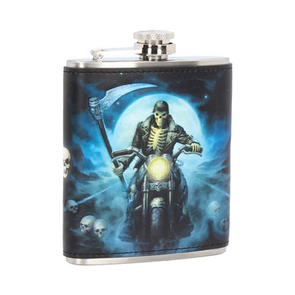 James Ryman Hell Rider Skull Biker Hip Flask