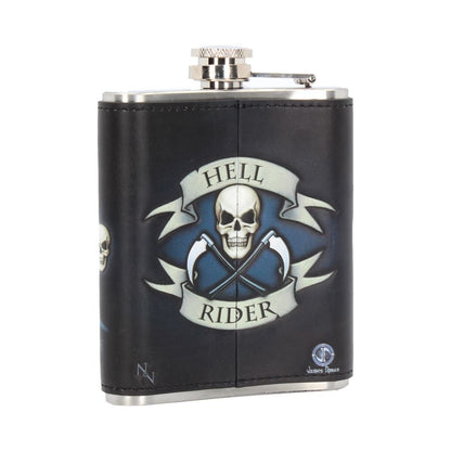 James Ryman Hell Rider Skull Biker Hip Flask