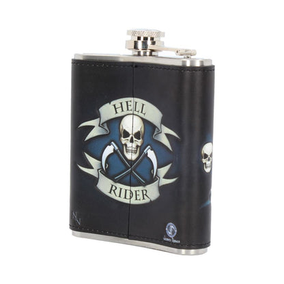 James Ryman Hell Rider Skull Biker Hip Flask